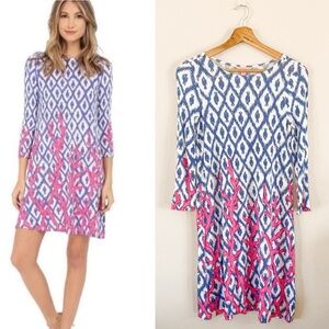 Lilly Pulitzer | Ophelia Coral Iris Blue Deep Dive Little Fish Swing Dress Sz XS
